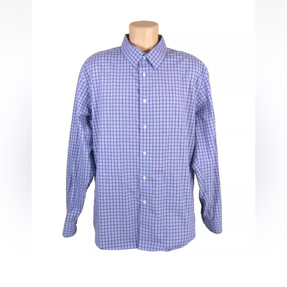 EGARA Plaid Men's No Iron Dress Shirt Size 17-17/2  Modern Fit Button Down EUC - Picture 1 of 14